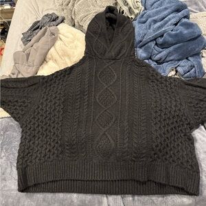 Fear of God Essentials cable knit black hoodie (very oversized)